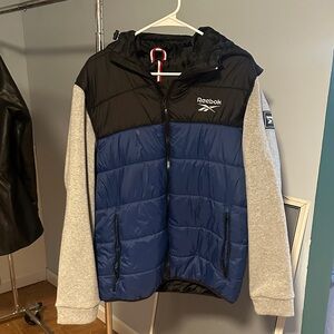 Reebok Black and Blue Hooded Jacket
